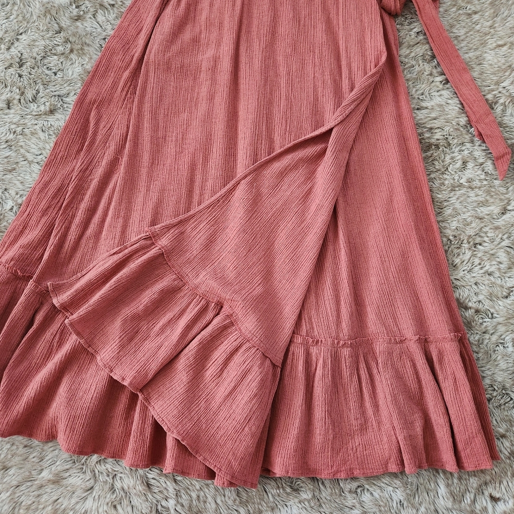 Free People Epic Sunset Crop Top Maxi Skirt Set In‎ Mauve Pink Women's Large - Picture 5 of 14